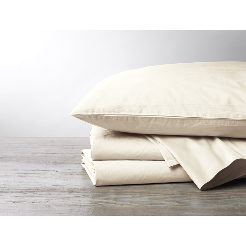 Coyuchi Percale 300 Thread Count 100 Cotton Sheet Set & Reviews Wayfair